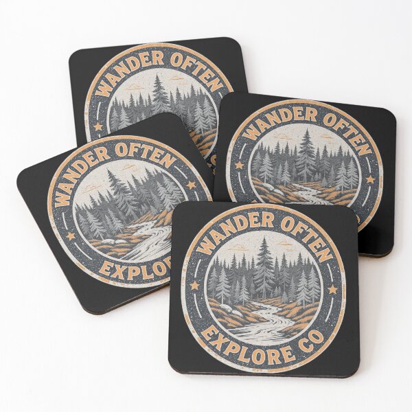 Item preview, Wander Often Explore Co Vintage Forest Badge | Outdoor Adventure Retro Design designed and sold by CozyPops.
