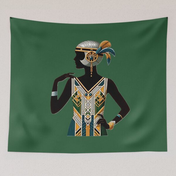 Item preview, Art Deco Flapper Pinup Roaring Twenties Glamour Print designed and sold by PinUpPizzazz.