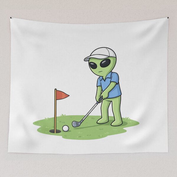 Item preview, Alien Playing Golf designed and sold by Everyday Aliens.