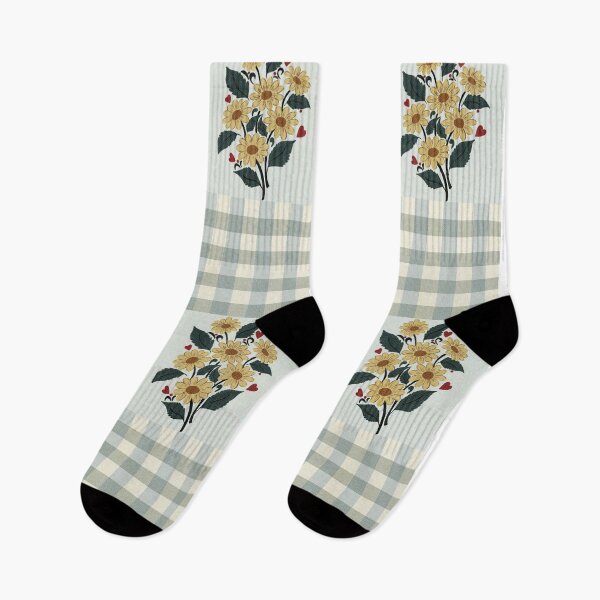 Item preview, Vintage Sunflower Gingham Patchwork Floral Pattern Design designed and sold by DColourMuse.