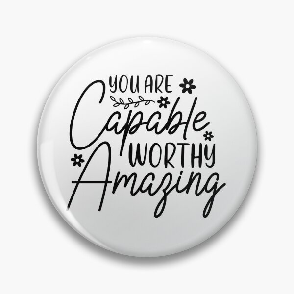 Item preview, You Are Capable – Positive Affirmation Hand Lettering Art, Self Love Reminder – Capable Worthy Amazing Script Design designed and sold by GDbanners.