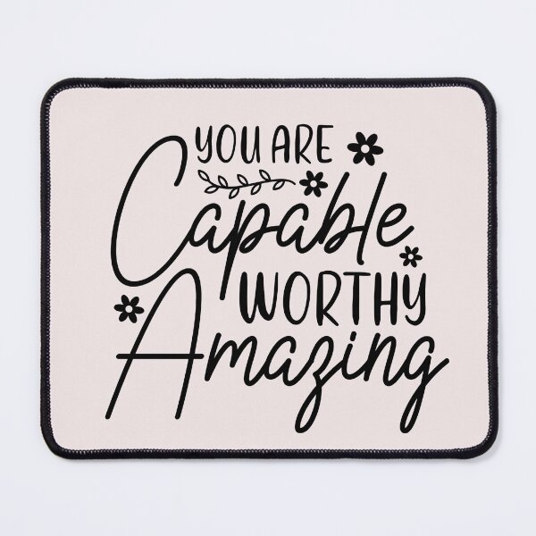 Item preview, You Are Capable – Positive Affirmation Hand Lettering Art, Self Love Reminder – Capable Worthy Amazing Script Design designed and sold by GDbanners.