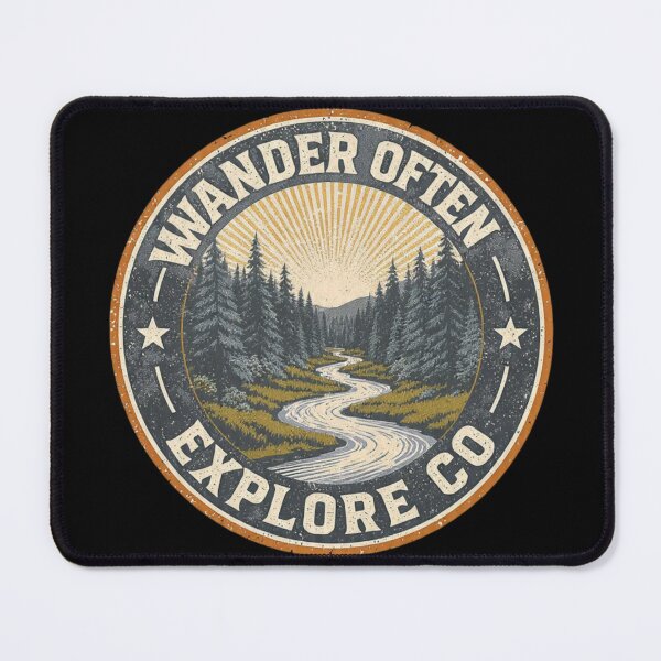 Item preview, Wander Often Explore Co Vintage Nature Badge | Retro Forest Adventure Design designed and sold by CozyPops.