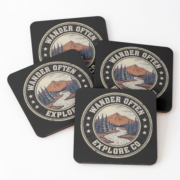 Item preview, Wander Often Explore Co Vintage Mountain Badge | Retro Outdoor Adventure Design designed and sold by CozyPops.