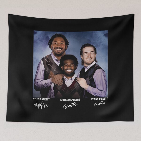 Item preview, Shedeur Sanders Kenny Pickett Myles Garrett Football Shirt Cleveland Step Bros  designed and sold by VanessaRania31.