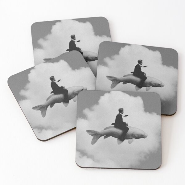 Item preview, Riding the Impossible | Surreal Dream Collage Art | Black & White Fantasy designed and sold by Grind107.