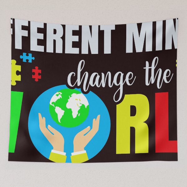 Item preview, Different Minds Change the World – Autism Awareness T-Shirt designed and sold by Grxcreation.