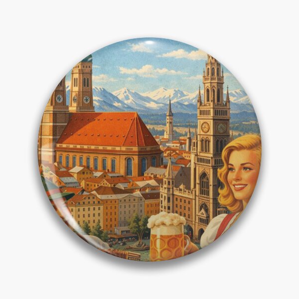 Item preview, Vintage Munich travel poster – Bavaria holiday design designed and sold by Mauswohn.