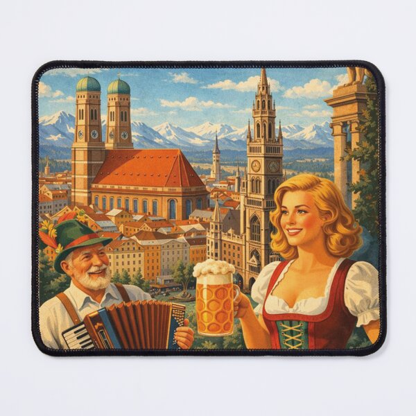 Item preview, Vintage Munich travel poster – Bavaria holiday design designed and sold by Mauswohn.