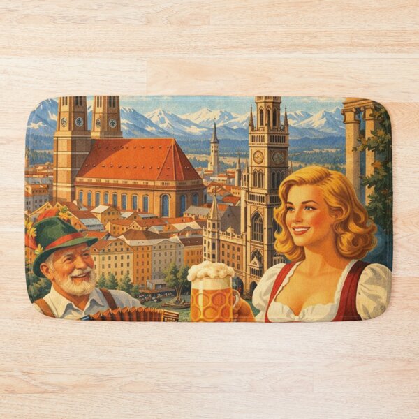 Item preview, Vintage Munich travel poster – Bavaria holiday design designed and sold by Mauswohn.