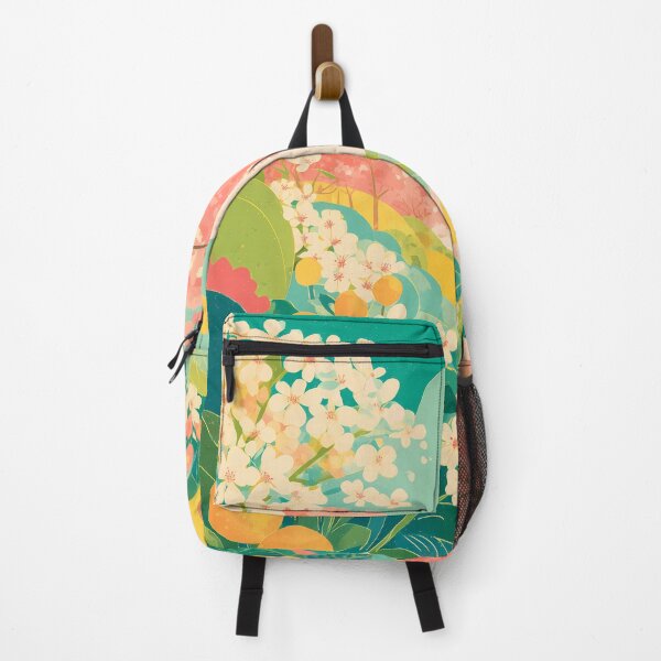 Item preview, Spring Travel Poster with Blossoming Trees designed and sold by BobaBunny76.