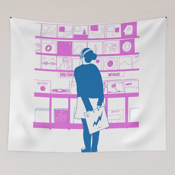 Item preview, Vintage Vinyl Vibes – Minimal Line Art Girl with Record Player designed and sold by Arctic frame studio.