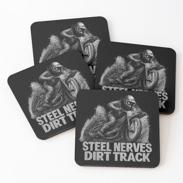 Item preview, Steel Nerves Dirt Track - Gritty Speedway Rider Illustration designed and sold by MKreative Studio.