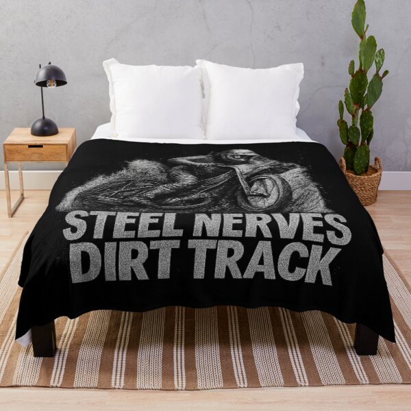 Item preview, Steel Nerves Dirt Track - Gritty Speedway Rider Illustration designed and sold by MKreative Studio.