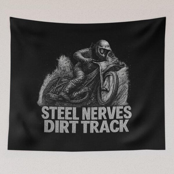 Item preview, Steel Nerves Dirt Track - Gritty Speedway Rider Illustration designed and sold by MKreative Studio.