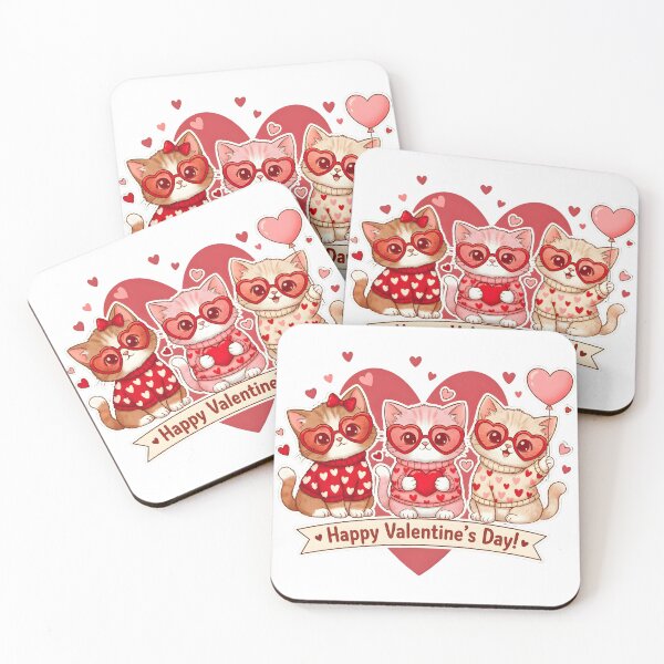 Item preview, Happy Valentine’s Day Cat – Cute Cat Lover Valentine Hearts designed and sold by Shivartdesign36.