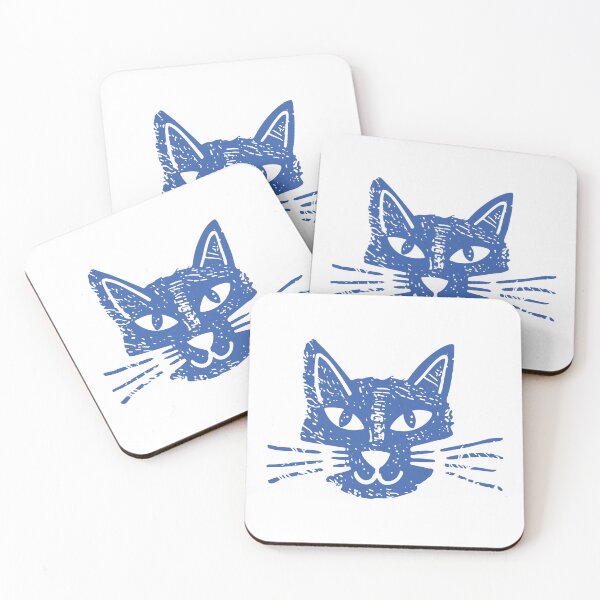 Item preview, cat face abstract blue color  designed and sold by sowaibur.