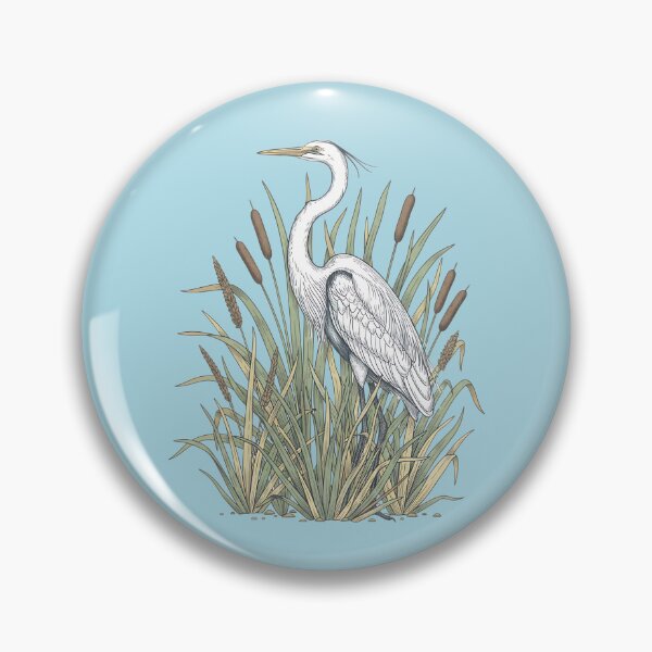 Item preview, Vintage Great White Egret Wetland Art  designed and sold by BirdsnStuff.