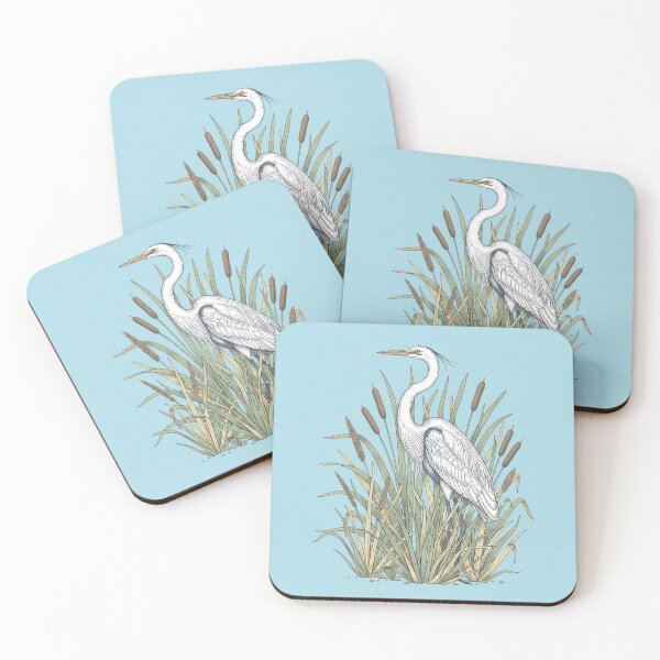 Item preview, Vintage Great White Egret Wetland Art  designed and sold by BirdsnStuff.