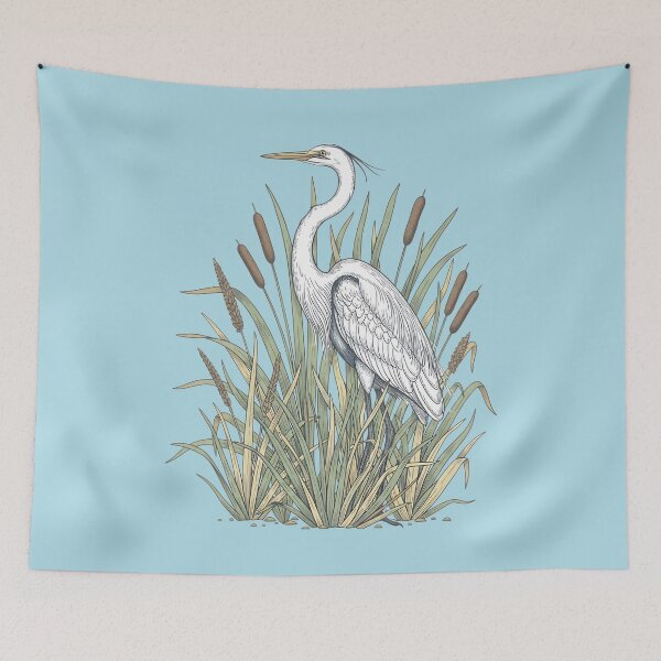 Item preview, Vintage Great White Egret Wetland Art  designed and sold by BirdsnStuff.