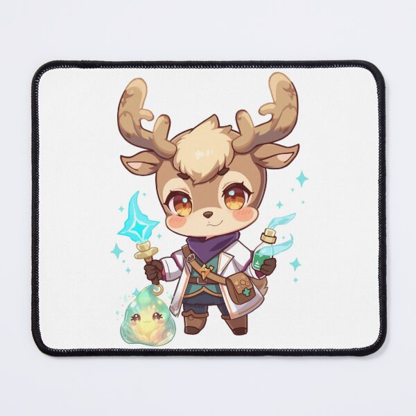 Item preview, Dr. Seren Hartveil – Healer of Gentle Light | Fantasy Deer Doctor Art designed and sold by Monzora.