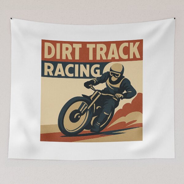 Item preview, DIRT TRACK RACING - Retro Speedway Poster Design designed and sold by MKreative Studio.