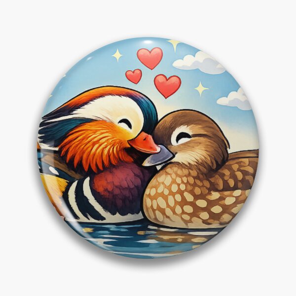 Item preview, Dream Team Mandarin Ducks – Cute Animal Friendship Illustration designed and sold by mycreastyle.