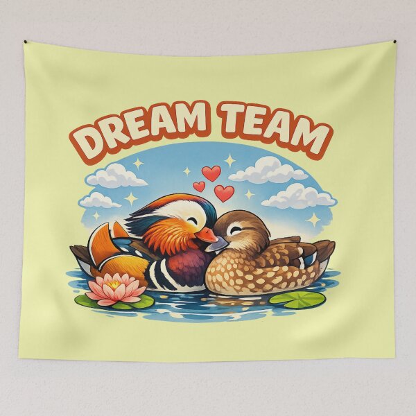 Item preview, Dream Team Mandarin Ducks – Cute Animal Friendship Illustration designed and sold by mycreastyle.