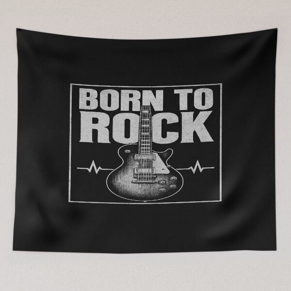 Item preview, Born to Rock Guitar Art – Vintage Monochrome Music Design for Rock Fans, Posters & Apparel designed and sold by Bright Nest Studio.