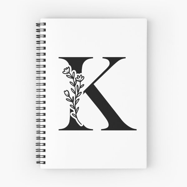 Aperçu de l'œuvre Illustration florale minimaliste initiale | Monogramme initial lettre K créée et vendue par Crafted Lovies.
