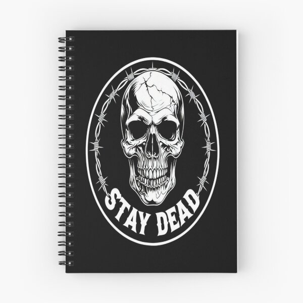 Item preview, Grunge Skull with Barbed Wire & STAY DEAD Text – Gothic Punk Tattoo-Inspired Dark Art Design designed and sold by Bright Nest Studio.