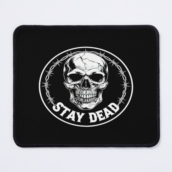 Item preview, Grunge Skull with Barbed Wire & STAY DEAD Text – Gothic Punk Tattoo-Inspired Dark Art Design designed and sold by Bright Nest Studio.