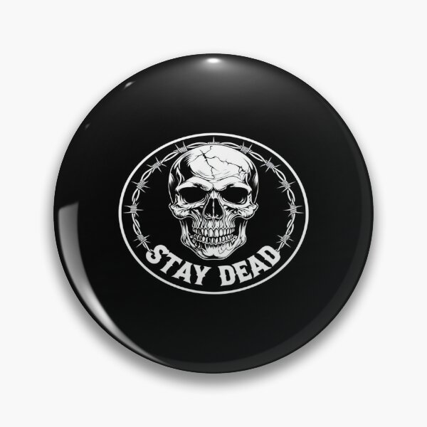 Item preview, Grunge Skull with Barbed Wire & STAY DEAD Text – Gothic Punk Tattoo-Inspired Dark Art Design designed and sold by Bright Nest Studio.