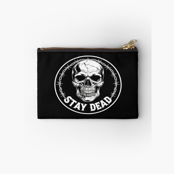 Item preview, Grunge Skull with Barbed Wire & STAY DEAD Text – Gothic Punk Tattoo-Inspired Dark Art Design designed and sold by Bright Nest Studio.