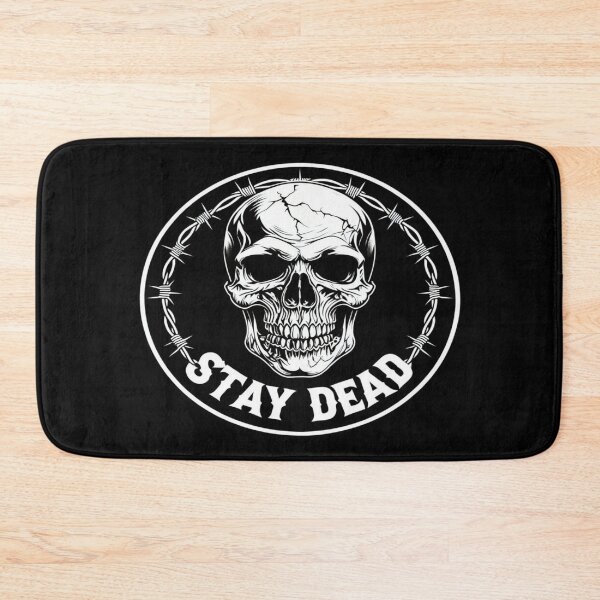 Item preview, Grunge Skull with Barbed Wire & STAY DEAD Text – Gothic Punk Tattoo-Inspired Dark Art Design designed and sold by Bright Nest Studio.