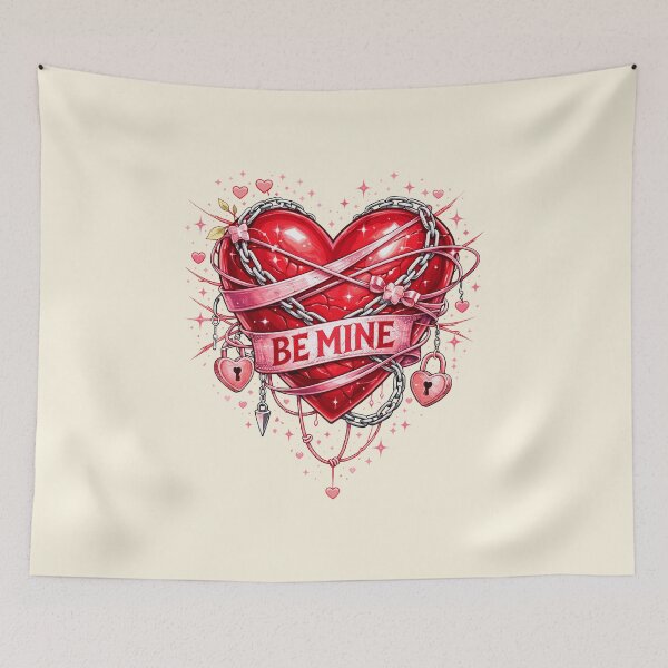 Item preview, Be Mine Heart - Valentine's Day Love in Chains designed and sold by Sitchko.