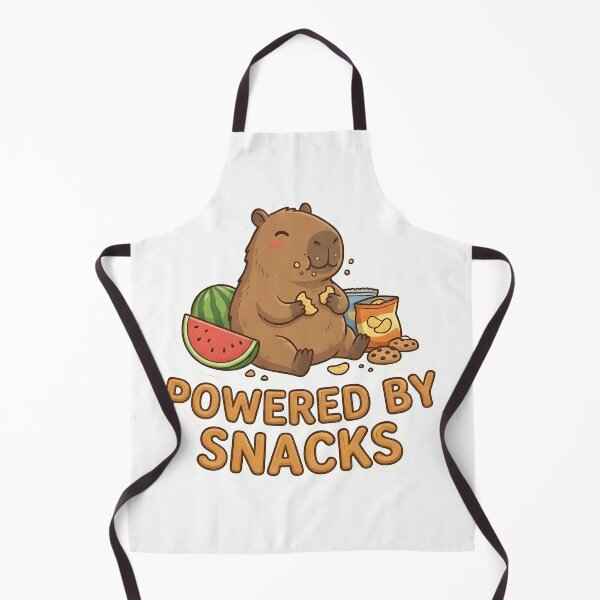 Item preview, Powered By Snacks Capybara - Funny Foodie Art designed and sold by Petsy Hub.