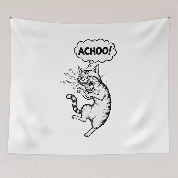 Item preview, Cat Sneezing with Dramatic ACHOO! designed and sold by AnnArtshock.