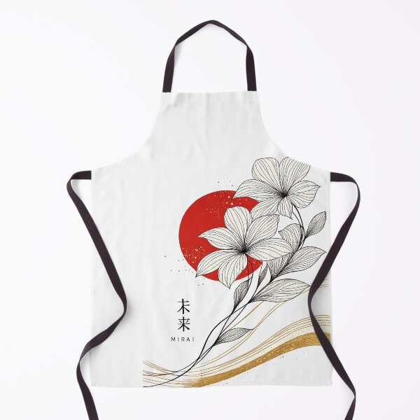 Item preview, Japanese Minimalist Floral Art With Red Sun Mirai designed and sold by Bored Duck.