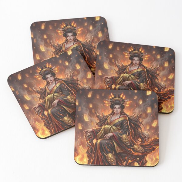 Item preview, Hell Courtesan in Flames | Jigoku Dayu | Japanese Mythology Goddess Art | Mori no Akari Series designed and sold by Mori-no-Akari.