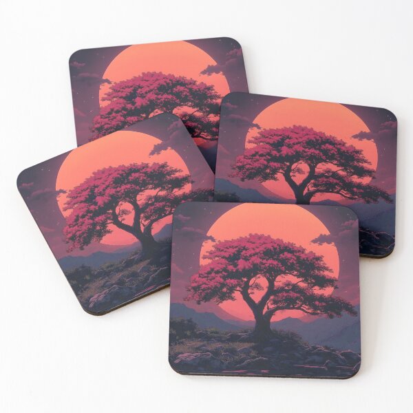 Item preview, Japanese Landscape Cherry Blossom Tree Moon Reflection designed and sold by mildaclairmo.