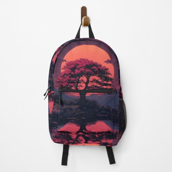 Item preview, Japanese Landscape Cherry Blossom Tree Moon Reflection designed and sold by mildaclairmo.