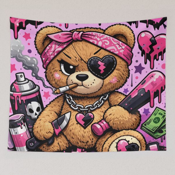 Item preview, Love & Hate Choose Your Side Teddy Bear Valentine's Day designed and sold by Sitchko.