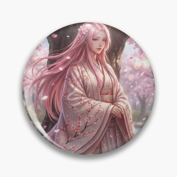 Item preview, Sakura Priestess of Spring | Cherry Blossom Spirit in Elegant Kimono | Japanese Fantasy Art | Mori no Akari Series designed and sold by Mori-no-Akari.