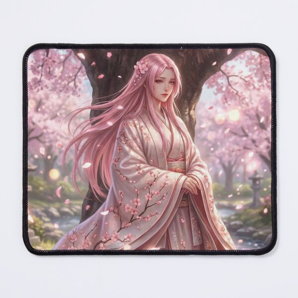 Item preview, Sakura Priestess of Spring | Cherry Blossom Spirit in Elegant Kimono | Japanese Fantasy Art | Mori no Akari Series designed and sold by Mori-no-Akari.