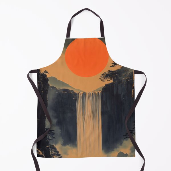 Item preview, Fantasy Waterfall Japanese Landscape Crimson Sun Valley Mystic designed and sold by mildaclairmo.