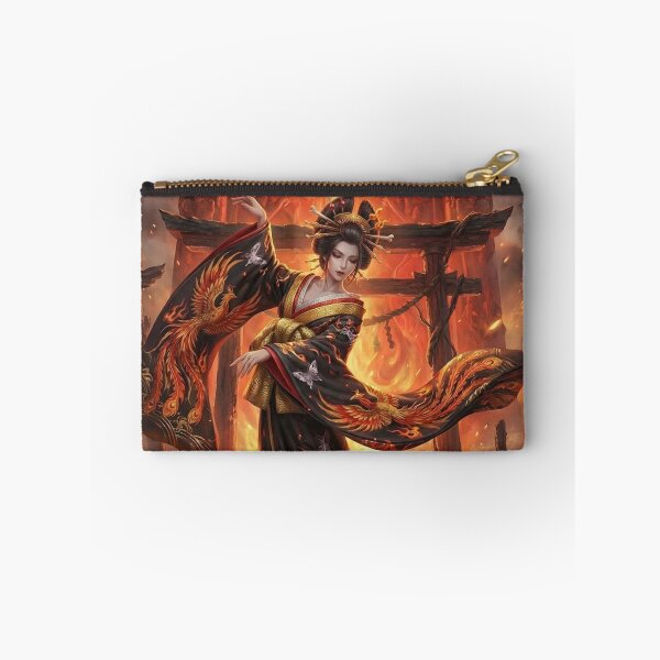 Item preview, Hellfire Phoenix Courtesan | Dancing Kimono Spirit of Flames | Japanese Mythic Fantasy Art | Mori no Akari Series designed and sold by Mori-no-Akari.