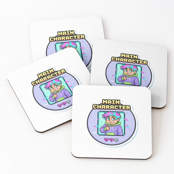 Item preview, Main Character Pixel Sticker – Ironic Gen Z Meme Aesthetic Reloaded Amalgamation Grad Legacy designed and sold by Imaginarium of Chaos falcon88 .