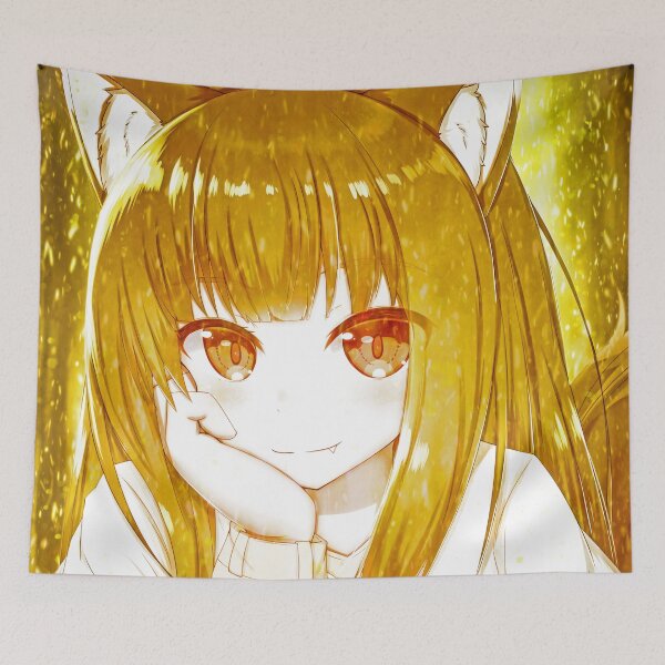 Item preview, Warm Golden Holo Spice Wolf Anime Glow Gentle Aura Fox Girl designed and sold by Tokyonomad.