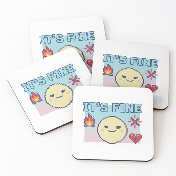 Item preview, It’s Fine Pixel Sticker – Chaotic Gen Z Internet Humor Reloaded Amalgamation Grad Legacy designed and sold by Imaginarium of Chaos falcon88 .
